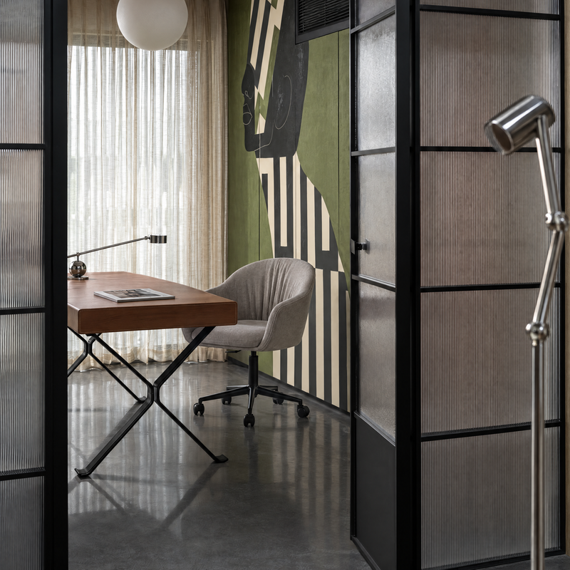 Chaise de bureau 9-239, pivotante à roulettes, Gris clair
