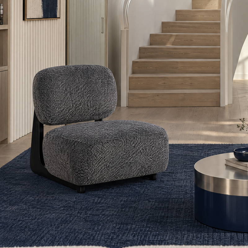 Fauteuil relax ZZXQY, en tissu et piètement en métal, Gris foncé
