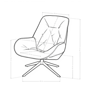 Fauteuil relax Milano, pivotant avec pieds en acier