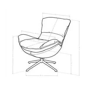 Fauteuil pivotant M-210, pieds en acier