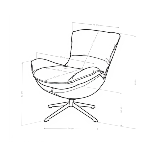 Fauteuil pivotant M-210, pieds en acier