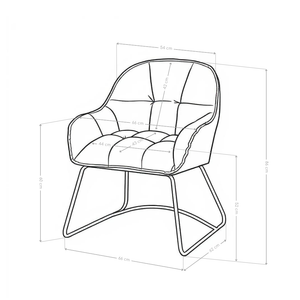 Fauteuil Verona, tissu et pieds en acier
