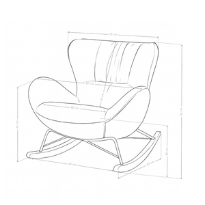 Fauteuil à bascule Firenze, tissu et pieds en bois