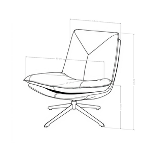 Fauteuil pivotant Roma, simili cuir et pieds en acier