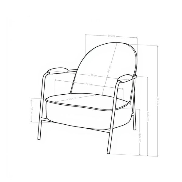 Fauteuil relax Napoli, pieds en acier