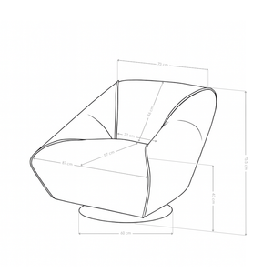 Fauteuil pivotant Palermo, similicuir et pieds inox