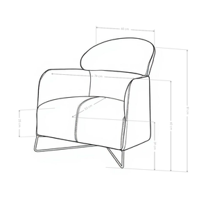 Fauteuil lounge Morbido, similicuir et pieds en acier