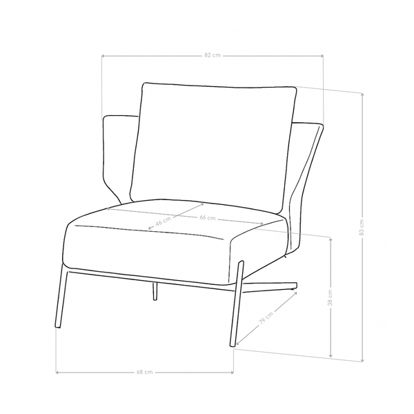 Fauteuil Brescia, tissu à motif végétal et pieds en acier