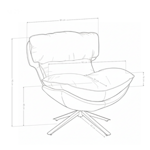 Fauteuil pivotant Dresden, pieds en acier