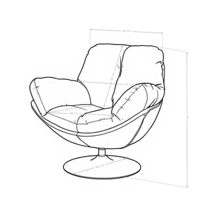 Fauteuil pivotant M-276, en similicuir et acier