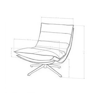 Fauteuil pivotant Lucca, cuir synthétique et acier