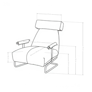 Fauteuil relax Serenity, cuir synthétique et pieds en acier