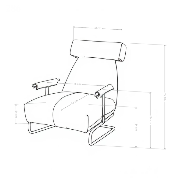 Fauteuil relax Serenity, cuir synthétique et pieds en acier