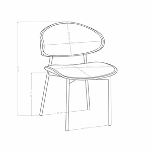 Chaise de salle à manger MOON, similicuir et pieds en acier