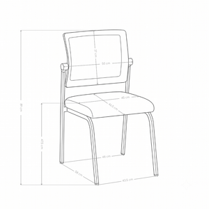 Chaise de conférence 616, dossier inclinable en maille