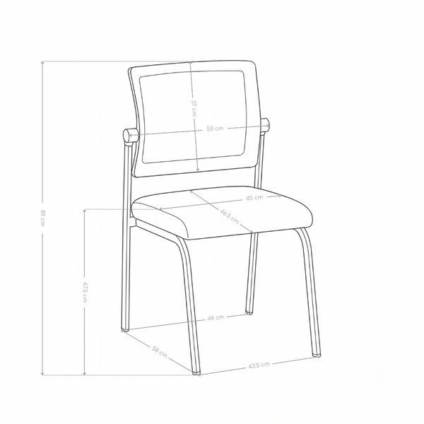 Chaise de conférence 616, dossier inclinable en maille