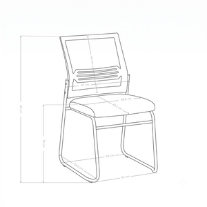 Chaise de conférence 818, dossier résille et piètement luge