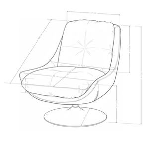 Fauteuil pivotant Florence, simili cuir et pieds en acier
