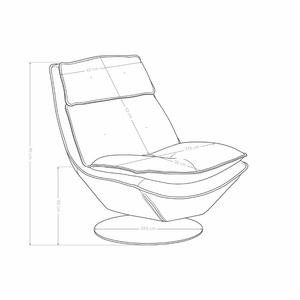 Fauteuil pivotant S-108, capitonné en similicuir
