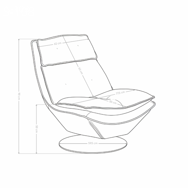 Fauteuil pivotant S-108, capitonné en similicuir
