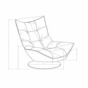 Fauteuil pivotant S-113, base ronde