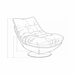 Fauteuil de relaxation pivotant S-133, piètement acier