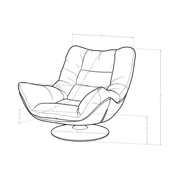 Fauteuil pivotant Lysvik, pieds en acier