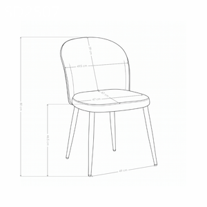 Chaise de salle à manger SD2507, velours et pieds en acier