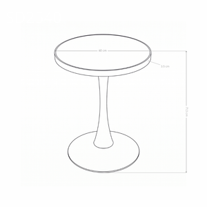 Table ronde SD2540, Ø60cm effet marbre