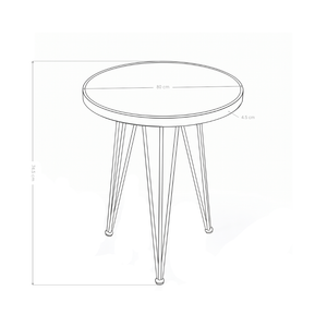 Table ronde SDT2550, Ø80 cm effet marbre