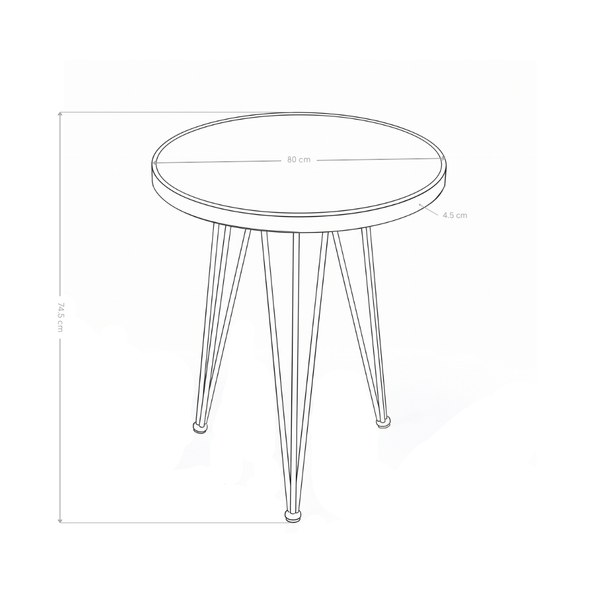 Table ronde SDT2550, Ø80 cm effet marbre