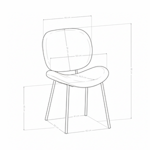 Chaise de salle à manger SK01, tapissée pieds en métal