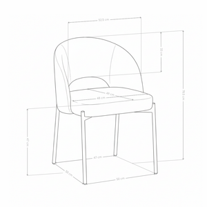 Chaise de salle à manger SK02, tapissée style loft