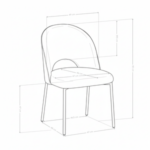 Chaise de salle à manger SK03, rembourrée pieds en métal