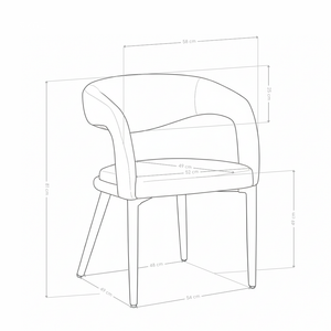 Chaise de salle à manger SK04, rembourrée avec accoudoirs