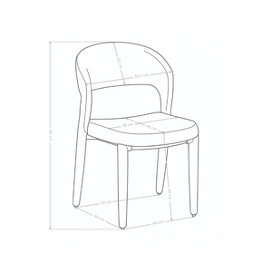 Chaise de salle à manger SK05, rembourrée avec pieds en métal