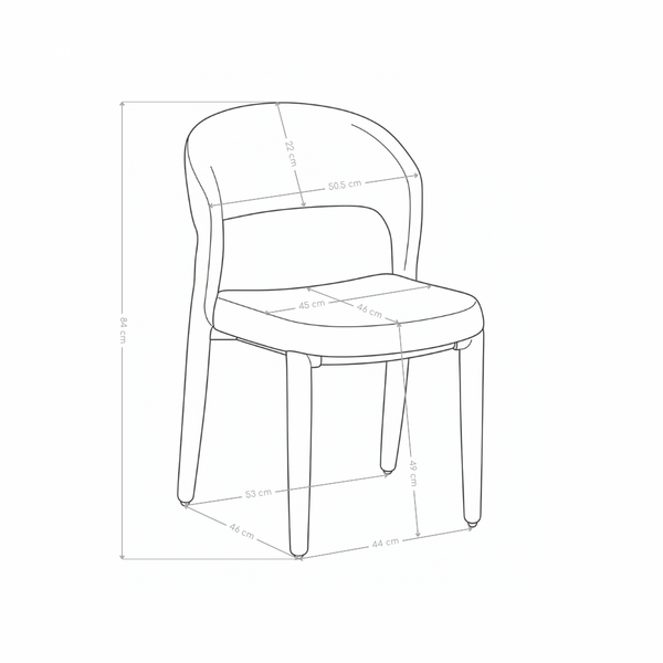 Chaise de salle à manger SK05, rembourrée avec pieds en métal