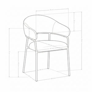 Chaise de salle à manger SK07, avec accoudoirs
