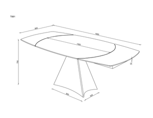 Table à manger Bellagio, extensible en céramique