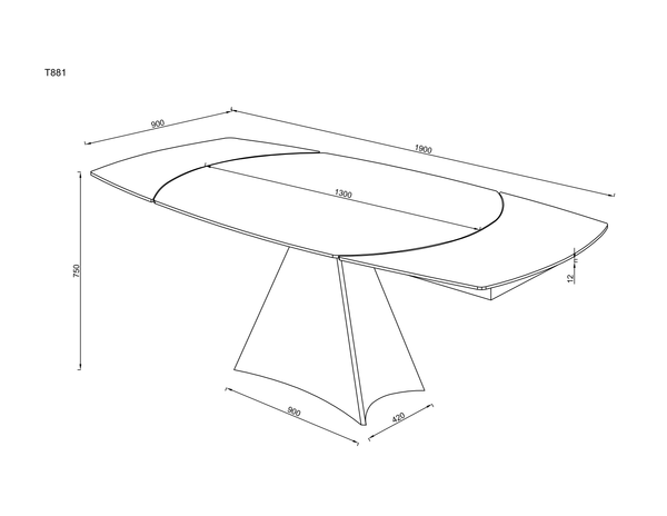 Table à manger Bellagio, extensible en céramique