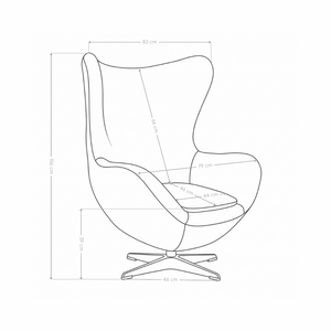 Fauteuil pivotant ZZA01, capitonné et pieds en métal