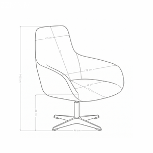 Fauteuil de salon pivotant ZZMNM, pieds en acier