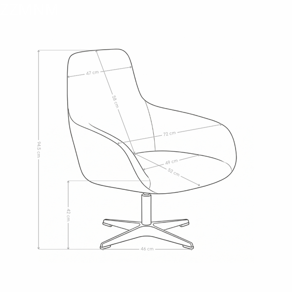 Fauteuil de salon pivotant ZZMNM, pieds en acier