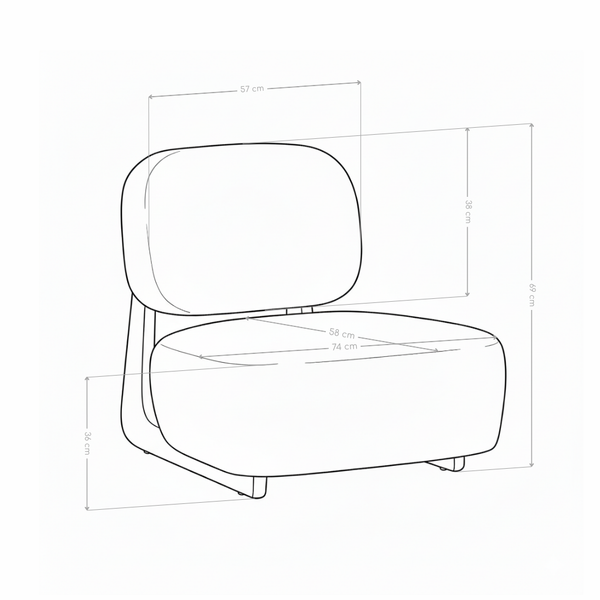 Fauteuil relax ZZXQY, en tissu et piètement en métal