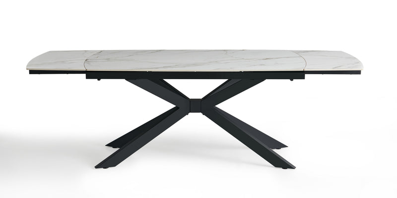 Table de salle à manger DT-6006-1, extensible céramique 160–240x90, Blanc
