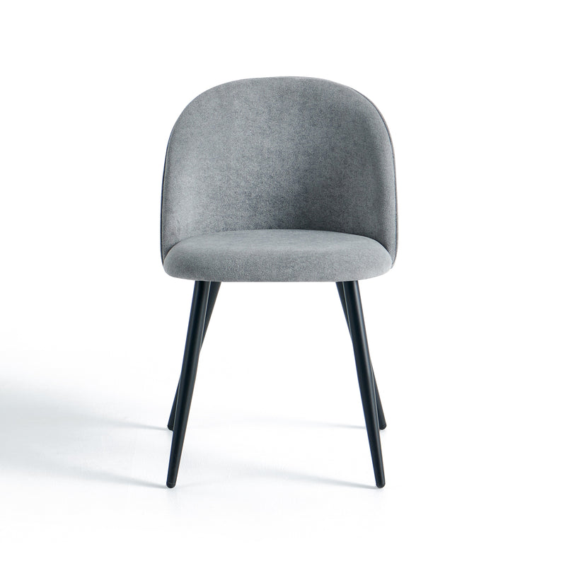 Chaise de salle à manger 2533, rembourrée avec pieds en acier, Gris
