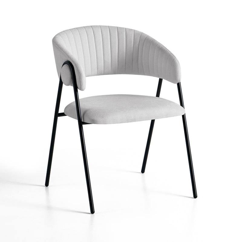 Chaise de salle à manger SK06, rembourrée moderne, Gris clair
