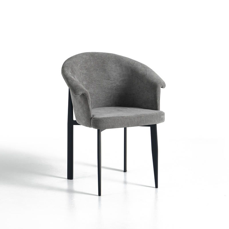 Chaise de salle à manger 6345, avec accoudoirs, Gris
