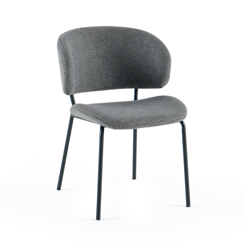 Chaise de salle à manger Luminairen, pieds en acier, Gris

