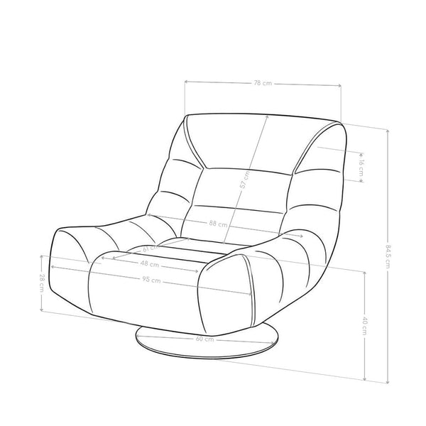 Fauteuil relax pivotant S-91, piètement en acier